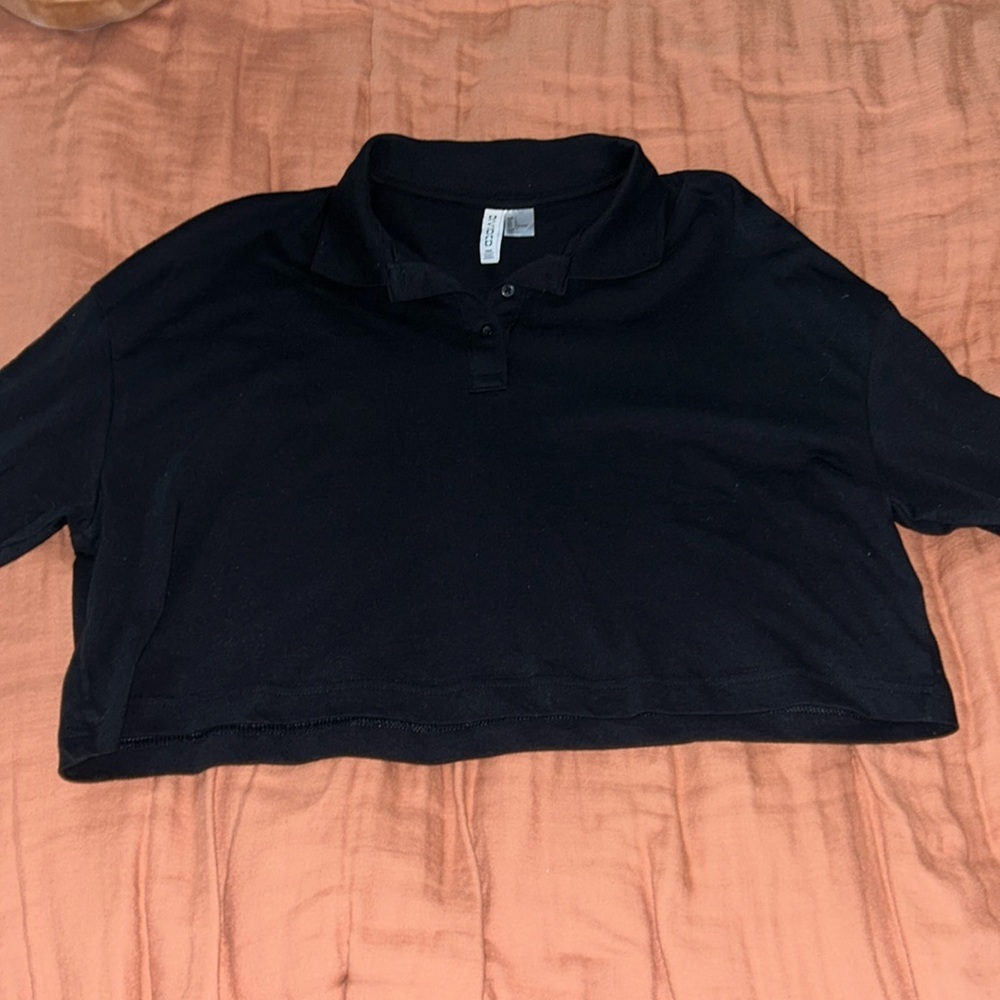 Cropped Collared Long Sleeve